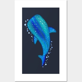 whale shark blue Posters and Art